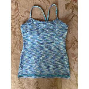 EUC Lululemon Blue Wee Are From Space Power Y Tank 6